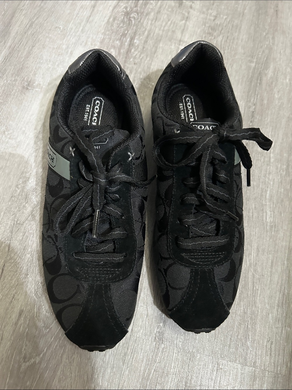 COACH Black Monogram Low-Top Sneakers